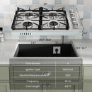 30/36 Inch Gas Cooktop with 4/6 Powerful Burners and ABS Knobs