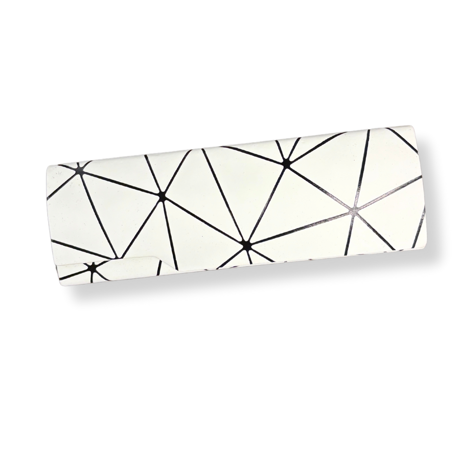 Geometric Eyeglass Case with Magnetic Closure in White and Black