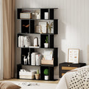 Geometric Bookshelf 5-Tier Bookcase with Open Shelves and Closed-back Cubes