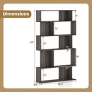 Geometric Bookshelf 5-Tier Bookcase with Open Shelves and Closed-back Cubes