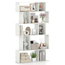 Geometric Bookshelf 5-Tier Bookcase with Open Shelves and Closed-back Cubes