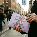 GetBullish Out of Patience with Disappointing Men Feminist Canvas Zipper Pouch 9.5" x 7" | Cosmetics Bag or Pencil Case