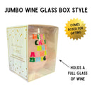 Badass Jumbo Stemless Wine Glass in Orange Pink Ombre | 30 Oz. | Holds an Entire Bottle of Wine