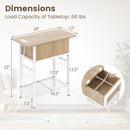 End Table with Charging Station USB Ports Outlets and Flip Top