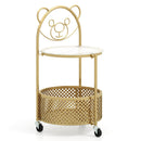 Modern Sofa Side Table on Lockable Wheels for Living Room Bedroom Study