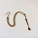 Gold Blood Drop Sword Necklace | Edgy Gothic Pendant on Adjustable Chain