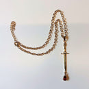 Gold Blood Drop Sword Necklace | Edgy Gothic Pendant on Adjustable Chain
