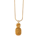 Gold Pineapple Pendant Necklace | Tropical Summer Jewelry