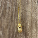 Gold Pineapple Pendant Necklace | Tropical Summer Jewelry