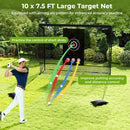 Golf Practice Hitting Net Golf Cage with Dual Side Barriers Target Cloth Metal Frame