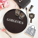 Gorgeous Round Black Bar Tray | Serving Tray with Handles | 13.5" Diameter