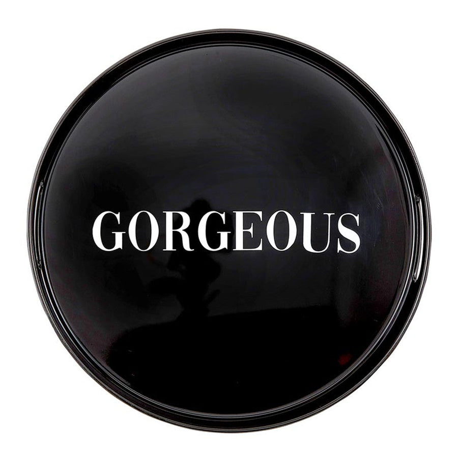 Gorgeous Round Black Bar Tray | Serving Tray with Handles | 13.5