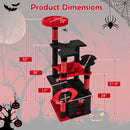 Gothic Cat Tree with Plush Perch and Spider Dangling Toy-Black & Red