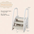 3-Step Stool with Safety Handles and Non-slip Pedals for Toddlers