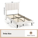 Upholstered Platform Bed with Adjustable Headboard - Twin