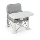 Portable Baby Booster Seat with Straps and Double Tray-Gray
