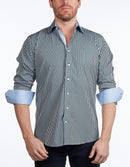 Green Signature Shirt // - Contemporary Fit - contrast trimming - final sale
