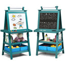 3 in 1 Double-Sided Storage Art Easel-Brown