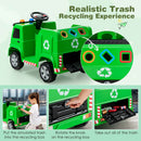 12V Kids Ride-on Garbage Truck with Warning Lights and 6 Recycling Accessories