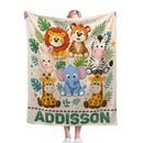 Personalized Safari Name Blanket ๐ฆ | Custom Baby Keepsake & Kids Gift | Nursery decor