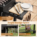 Charcoal Grill with Lifting Trays and Folding Side Tables