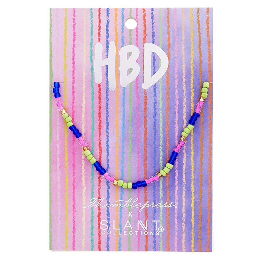 HBD Colorful Beaded Necklace | Giftable Birthday Party Necklace | 8