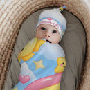Personalized Rainbow Cloud Baby Swaddle & Hat Set | Custom Name Gift