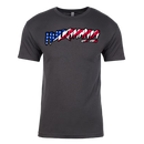 Gray American Flag Hulkamania Adult T-Shirt