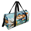 Personalized Pilot Teddy Bear Duffel Bag with Custom Name ā Baby Travel, Gym & Weekend Bag