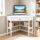 Corner Wooden Piece Laptop Computer Desk