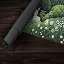 White Rabbit, White Flowers Playmat