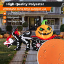 Halloween Inflatable LED Lighted Carriage with Pumpkin and Skeleton Dragon