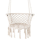 Hammock Chair Macrame Swing Hanging Cotton Rope Chair-Beige