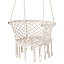Hammock Chair Macrame Swing Hanging Cotton Rope Chair-Beige