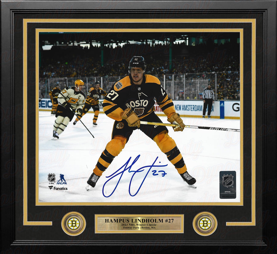 Hampus Lindholm 2023 Winter Classic Action Boston Bruins Autographed 11