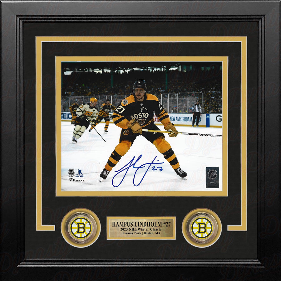 Hampus Lindholm 2023 Winter Classic Action Boston Bruins Autographed 8