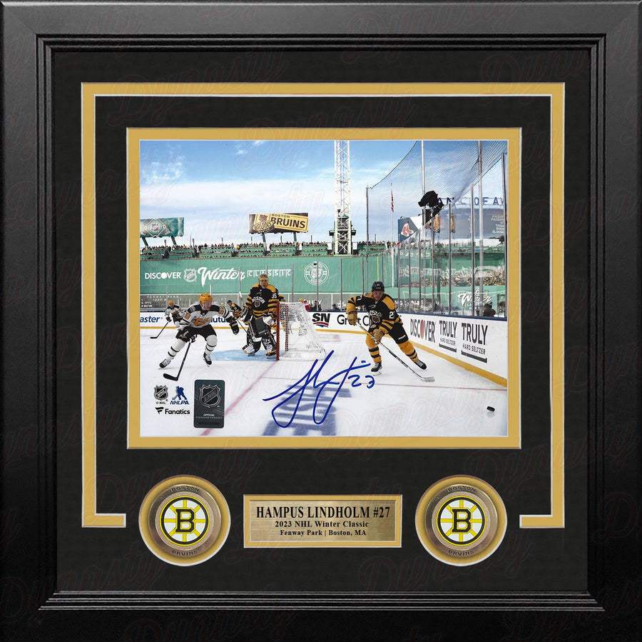 Hampus Lindholm Winter Classic Fenway Park Green Monster Boston Bruins Autographed 8x10 Framed Photo