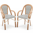 PE Wicker Bistro Dining Chairs Set of 2 - 400 lbs Capacity