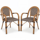 PE Wicker Bistro Dining Chairs Set of 2 - 400 lbs Capacity
