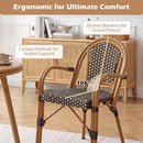 PE Wicker Bistro Dining Chairs Set of 2 - 400 lbs Capacity