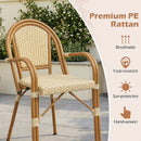 PE Wicker Bistro Dining Chairs Set of 2 - Yellow