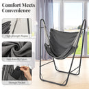 Hammock Chair with Heavy Duty Metal Frame and Side Pocket-Gray