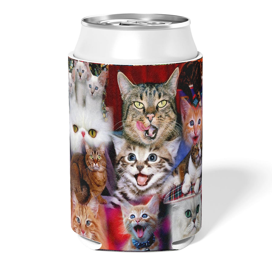 Happy Cat Collage Can Cooler