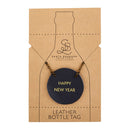 Happy New Year Leather Wine Bottle Tag