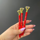 Haute Lips Red Gem Pen Set of 6 | Giftable Quote Pens | Novelty Office Desk Supplies