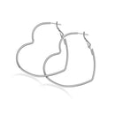 Heart Shaped Hoop Earrings (Silver or Gold)