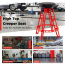 Heavy-Duty Aluminum Garage Bar Chair with 360° Swiveling Seat-Red