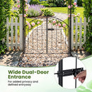 Metal Garden Arch with Gate and Safety Latch - 79" H