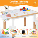Kids Table and 4 Chairs Set with Adjustable Height