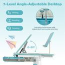 Height-Adjustable Kids Desk with Tilt Desktop and Book Stand